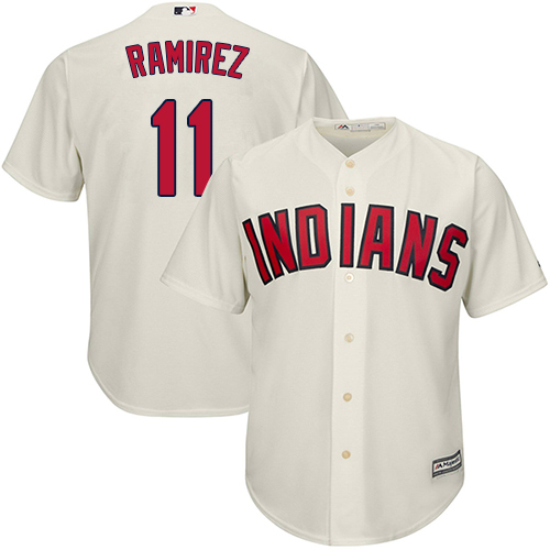 Indians #11 Jose Ramirez Cream New Cool Base Stitched MLB Jersey